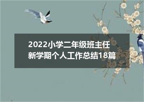 2022小学二年级班主任新学期个人工作总结18篇