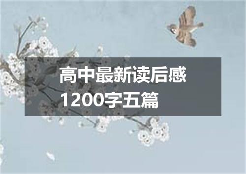 高中最新读后感1200字五篇