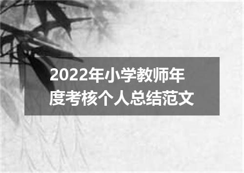 2022年小学教师年度考核个人总结范文