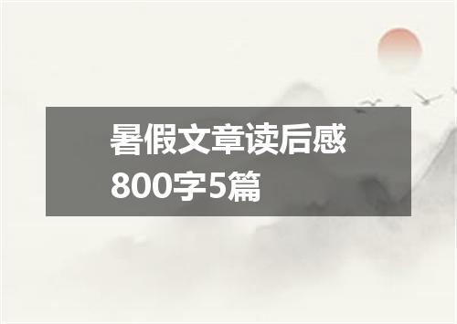 暑假文章读后感800字5篇