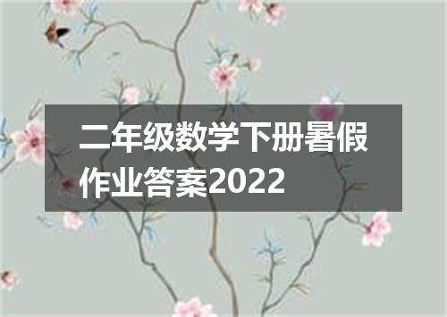 二年级数学下册暑假作业答案2022