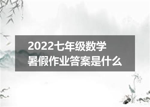 2022七年级数学暑假作业答案是什么