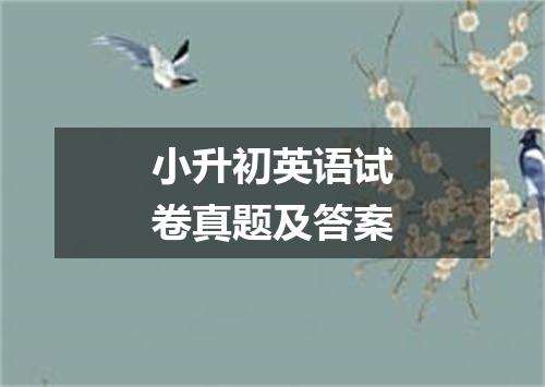 小升初英语试卷真题及答案