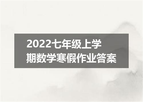 2022七年级上学期数学寒假作业答案