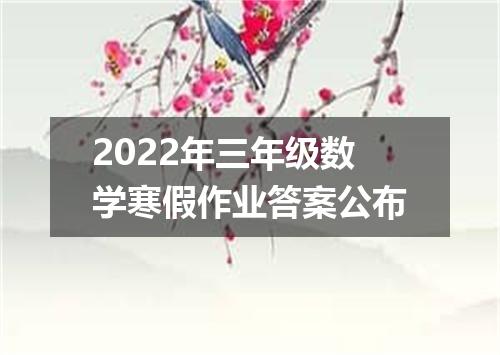 2022年三年级数学寒假作业答案公布