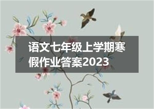 语文七年级上学期寒假作业答案2023
