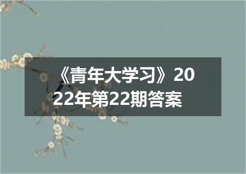 《青年大学习》2022年第22期答案