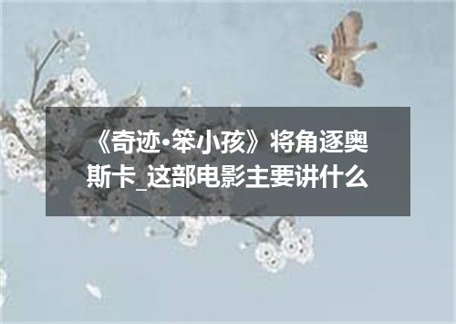 《奇迹·笨小孩》将角逐奥斯卡_这部电影主要讲什么