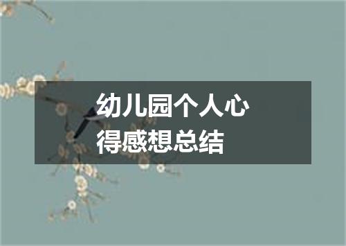 幼儿园个人心得感想总结