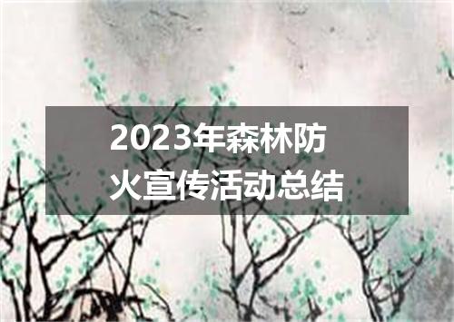 2023年森林防火宣传活动总结