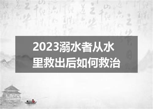 2023溺水者从水里救出后如何救治