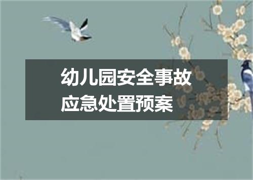 幼儿园安全事故应急处置预案
