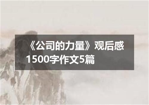 《公司的力量》观后感1500字作文5篇