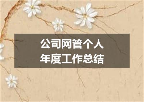 公司网管个人年度工作总结