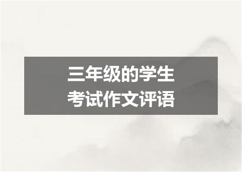 三年级的学生考试作文评语