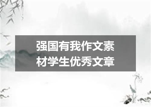 强国有我作文素材学生优秀文章