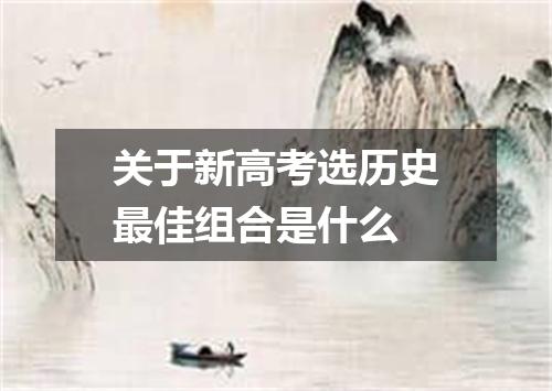 关于新高考选历史最佳组合是什么