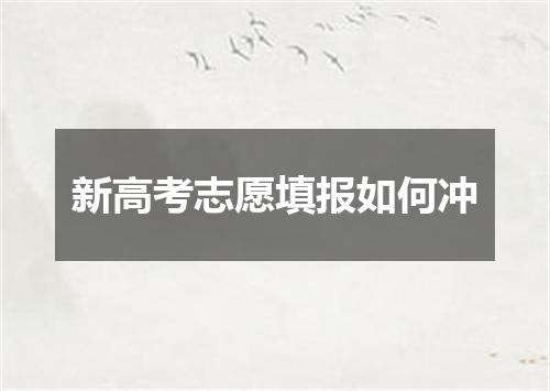 新高考志愿填报如何冲