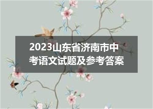 2023山东省济南市中考语文试题及参考答案