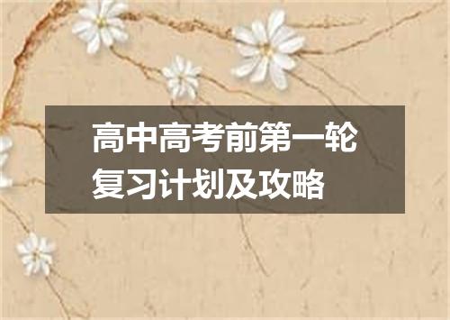 高中高考前第一轮复习计划及攻略