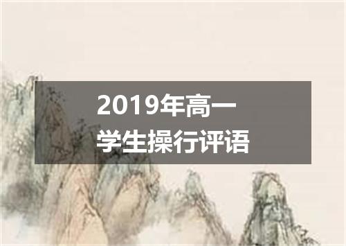 2019年高一学生操行评语
