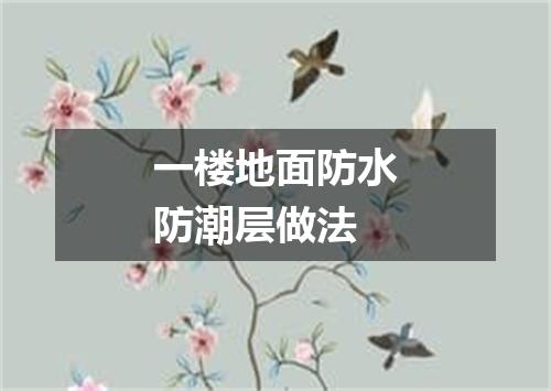 一楼地面防水防潮层做法