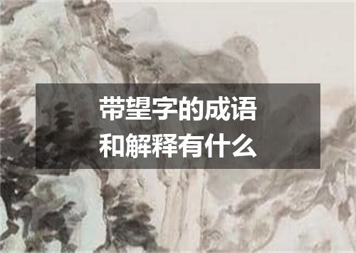 带望字的成语和解释有什么