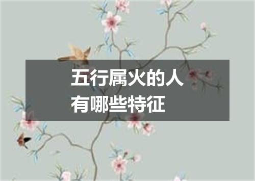 五行属火的人有哪些特征