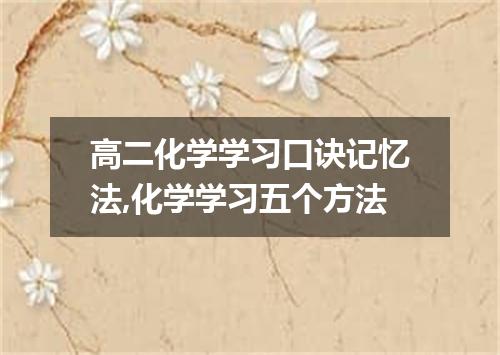 高二化学学习口诀记忆法,化学学习五个方法