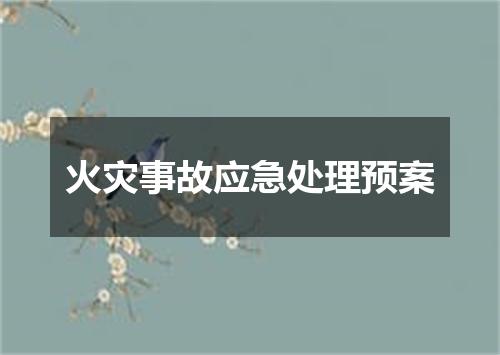 火灾事故应急处理预案