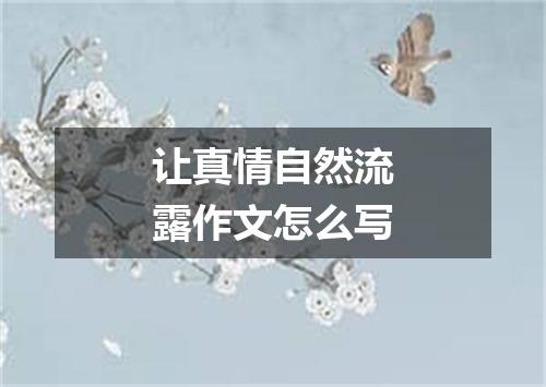 让真情自然流露作文怎么写
