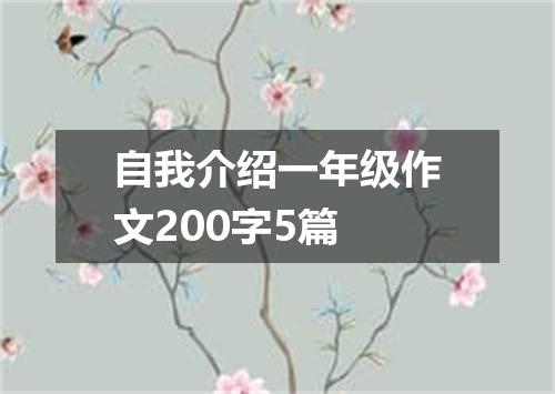 自我介绍一年级作文200字5篇