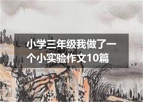 小学三年级我做了一个小实验作文10篇