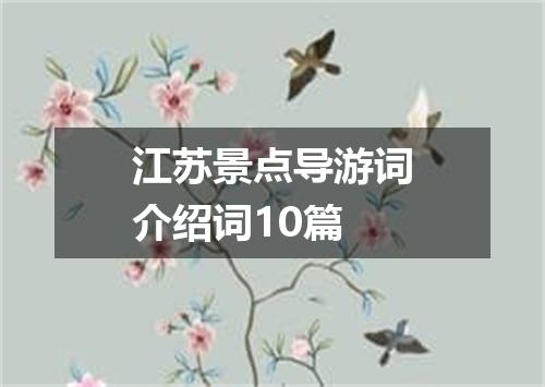江苏景点导游词介绍词10篇
