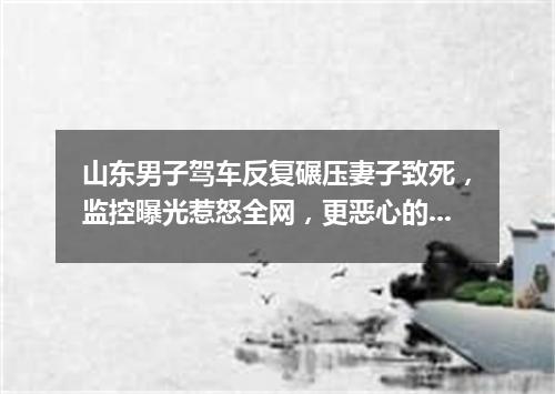 山东男子驾车反复碾压妻子致死,监控曝光惹怒全网,更恶心的一幕出现了……