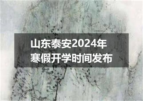 山东泰安2024年寒假开学时间发布
