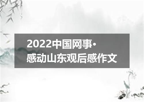 2022中国网事·感动山东观后感作文