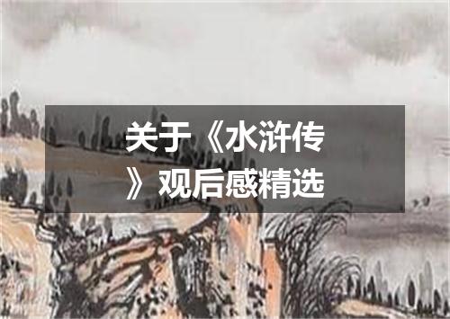 关于《水浒传》观后感精选