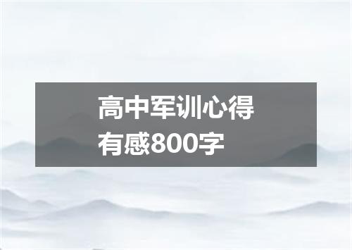 高中军训心得有感800字