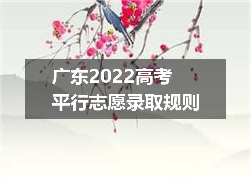 广东2022高考平行志愿录取规则
