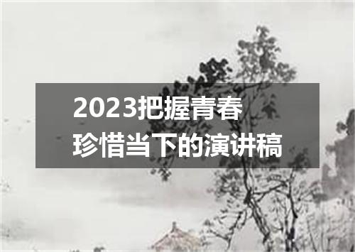 2023把握青春珍惜当下的演讲稿