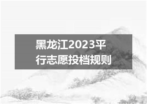 黑龙江2023平行志愿投档规则