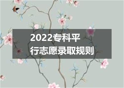 2022专科平行志愿录取规则