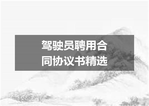 驾驶员聘用合同协议书精选