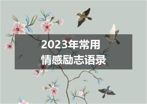 2023年常用情感励志语录