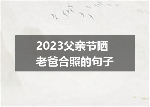 2023父亲节晒老爸合照的句子