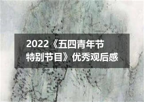 2022《五四青年节特别节目》优秀观后感