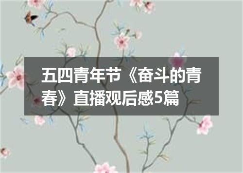 五四青年节《奋斗的青春》直播观后感5篇