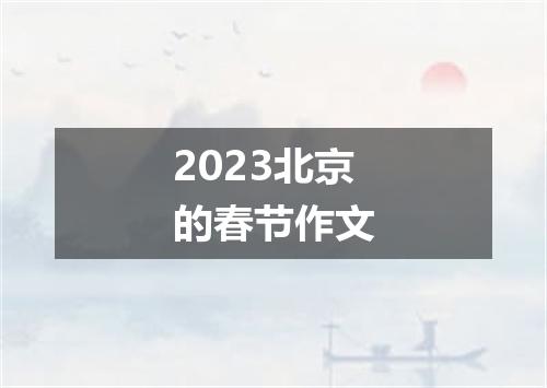 2023北京的春节作文