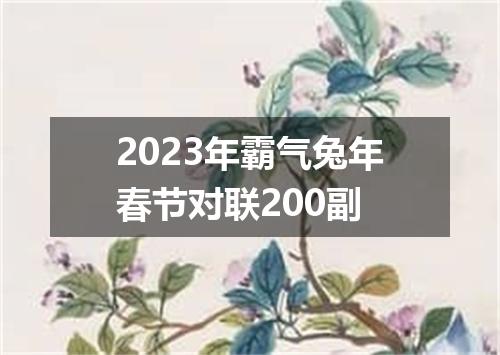 2023年霸气兔年春节对联200副
